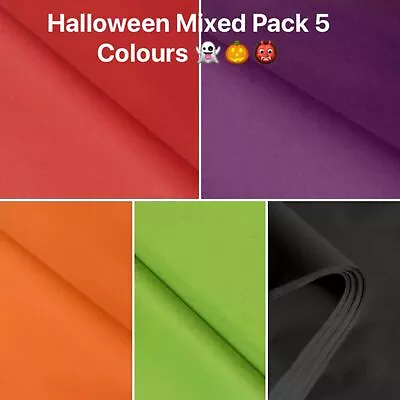  Tissue Paper Coloured Halloween Mixed Pack 5 Colours  Hampers Gifts Boxes  • £2