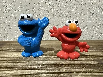 Lot Of 2 - Sesame Street - Elmo And Cookie Monster - Mini Figures - Cake Toppers • $12.98