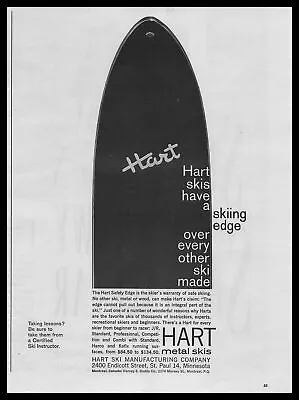 1963 Hart Skis Have A Skiing Edge Over Every Other Ski Made Vintage Print Ad • $14.95