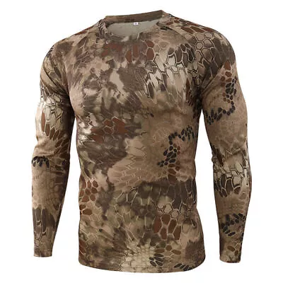 Airsoft Men's Combat T-shirt Long Sleeve Tactical Military Casual Shirt Hiking • $14.99