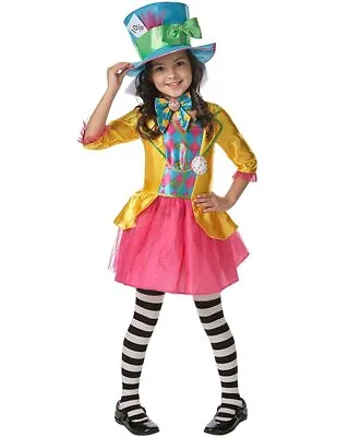 Mad Hatter Girls Fancy Dress Tea Party Book Day Alice In Wonderland Costume New  • £29.96