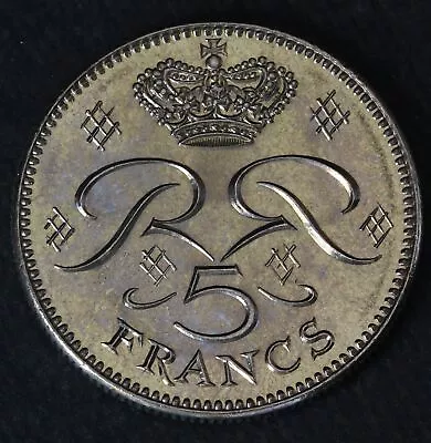 MONACO 5 Francs 1989 - Nickel Clad Copper/Nickel - Rainier III. - AUNC - 2403 HS • $0.99