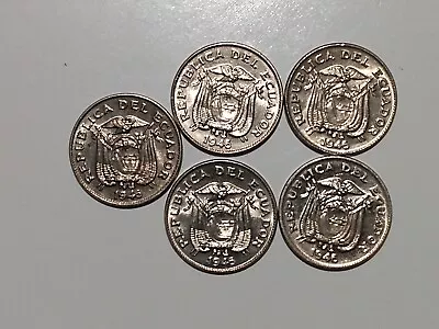 1946 Ecuador 5 Centavos (5 Coins) Copper Nickel Unc • $4.48