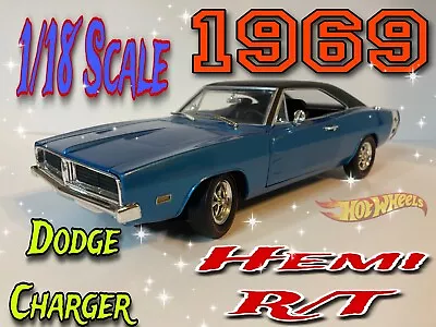 Hot Wheels 1969 Dodge Charger Hemi R/T - 1/18 Scale Diecast • $57