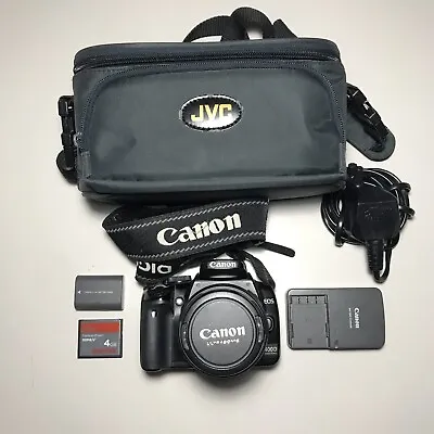 Cannon EOS 400D DSLR Camera 18-55mm II Lens + Charger Battery Memory Card Bag • £115