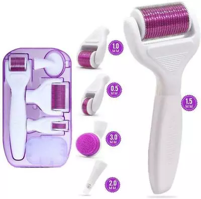 $25.47 • Buy Derma Roller 6 In 1 Titanium Micro Needle Anti Ageing Facial Skin Care Gift Set