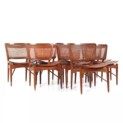 Finn Juhl For Baker Model NV 51/403 Teak And Cane Dining Chairs - Set Of 8 • $15347