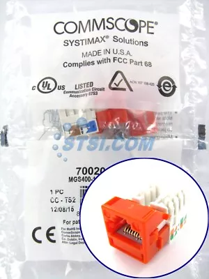 Commscope/Systimax GigaSpeed Cat6 Modular Jack Orange MGS400-112 ~STSI • $13.99