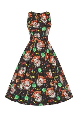 Bnwt Size 18 Lady V Vintage London Hepburn It's Scary! Clowns IT Goth Halloween • $62.24