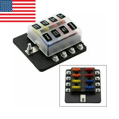 8 Way Auto Blade Fuse Box Block Holder LED Indicator Car Marine Boat 12V 32V • $14.99