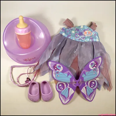 BABY BORN Accessories WONDERLAND PRINCESS Fairy Doll DRESS Wings SHOES (Zapf) • £15
