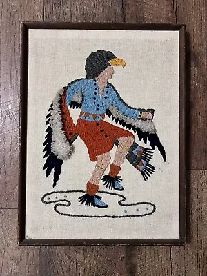 Kachina Eagle Dancer Wall Needlepoint Art Embroidery Artwork Southwest Folk Art • $49.99