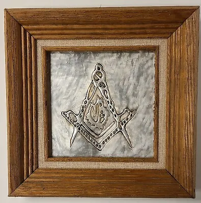 Masonic Free Mason Square And Compass Plaque Framed • $120