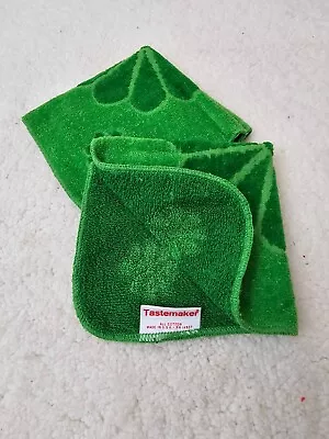 Lot 2-Pc 70s MCM Vintage Tastemaker Sculpted Washcloths Retro Green Floral • $19.99