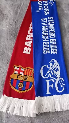 Chelsea V Barcelona Champions League Football Scarf Home And Away 2005 • £7.50