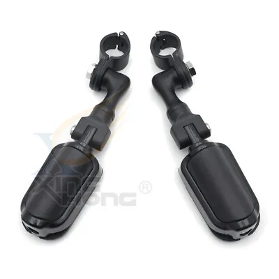 3  Stem Black Slipstream Highway Footpeg 1-1/4  Clamp For Harley Victory Guard • $95.89