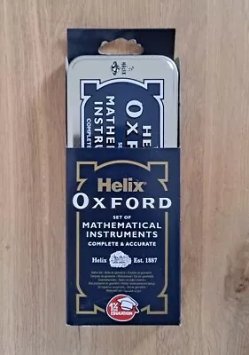 £4.40 • Buy Helix Oxford School Maths Geometry Set In Tin Compass Protractor 15cm Ruler