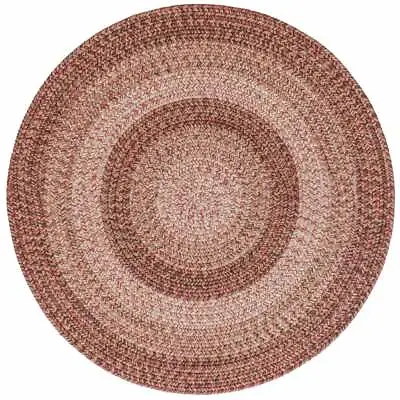 $142 • Buy Capel Rugs Winthrop Maple Red Banded Variegated Country Round Braided Rug 
