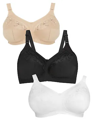 £8.99 • Buy M&S Total Support Embroidered Full Cup Non Wired Bra 34-44 C To J Cups