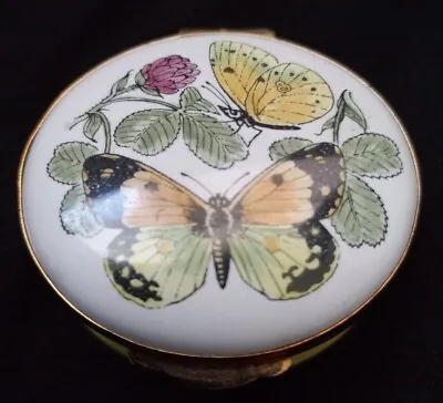$19.49 • Buy Crummles & Co England Vintage Butterflies And Clover Trinket Box 1 3/4  