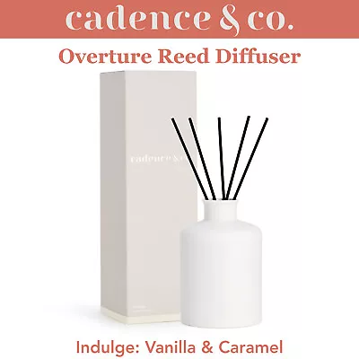 Natural Room Freshener Reed Diffuser Indulge: Vanilla & Caramel W/Essential Oils • $37.95