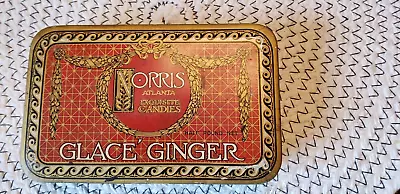 Vintage Atlanta Norris Glace Ginger Exquisite Candy Tin-Hinged Cover • $12