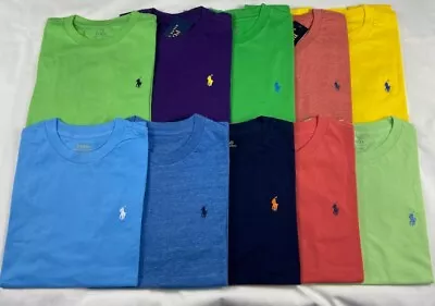 Polo By Ralph Lauren Plain T Shirt Short Sleeve Crew Neck Kids Ages 2 To 16 • £9.99