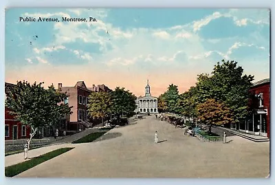 Montrose Pennsylvania Postcard Public Avenue Exterior View C1915 Vintage Antique • $29.95