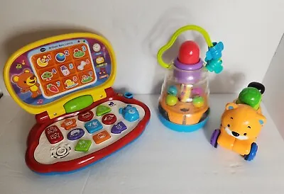  V-Tech Brillant Baby Laptop Playskool Popcorn Spinner Fisher Price Push & Go  • $24