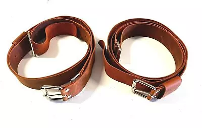 Genuine Leather Luggage Rack Straps Trunk Rack Straps For Vintage Cars Tobacco • $85.40