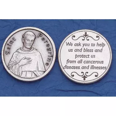 Saint Peregrine - Silver Toned Pocket Token • $4