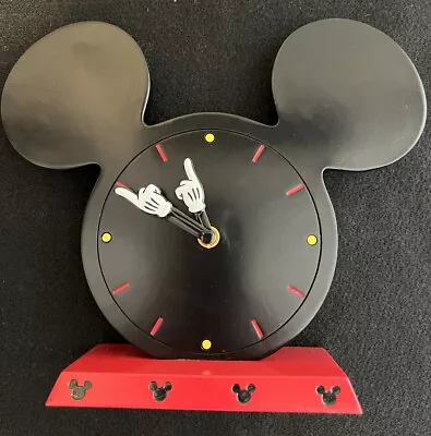 Walt Disney Parks Mickey Mouse Icon Clock For Table Desk Analog Ears Black Red • $25