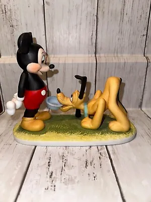 $30 • Buy Vintage Walt Disney Productions Mickey Mouse Pluto Bisque Porcelain Figurine