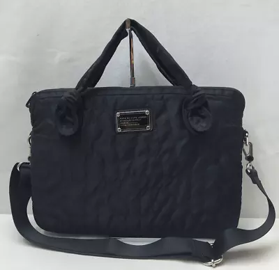 Marc By Marc Jacobs Black Nylon Quilted Zipper Messenger Laptop Crossbody Bag • $81