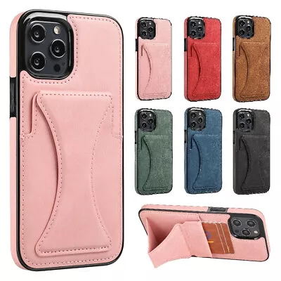 $12.26 • Buy Case For IPhone 12 11 Pro Max XS XR 8 7 Plus Leather Stand Cover W/ Card Holder