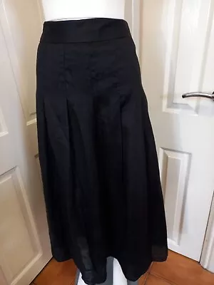Jaeger Ladies Black Ramie Skirt Size UK16 • £22