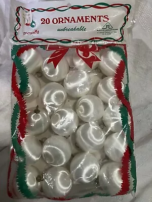 $9.99 • Buy Vintage Pyramid Satin Ball Christmas Ornaments / Pkg Of 20