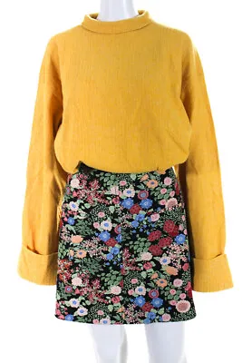$41.99 • Buy Zara Woman Zara Womens Skirt Turtleneck Sweater Multicolor Yellow Size M Lot 2