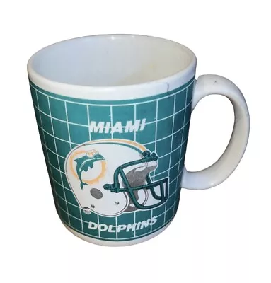 Miami Dolphins NFL Vintage 1990s Papel Logo Script W/ Helmet 12oz Coffee Cup/Mug • $9.78