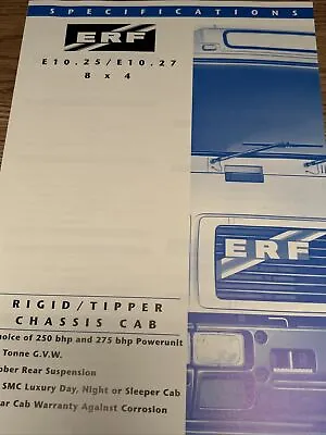 ERF Truck Specifications Range Sales Brochure Frameable ES10 8 X 4 Rigid Tipper • £4.99