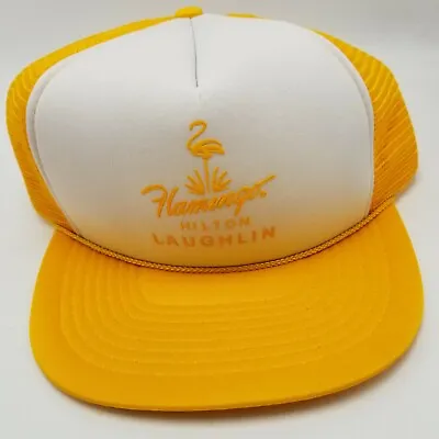 $6.39 • Buy Flamingo Hilton Laughlin Hat Cap Yellow Snapback Used Adult Mesh Y1