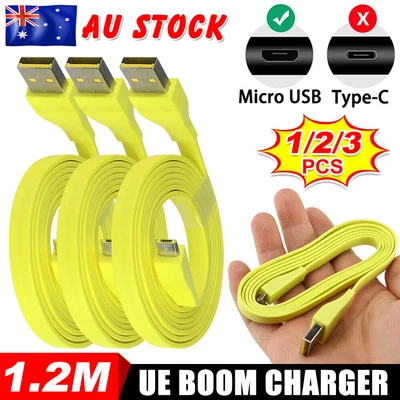 $15.85 • Buy 120cm Flat Micro USB For UE BOOM Charger PC/DC Cable Cord Bluetooth Wire Speaker