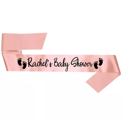 Personalised Baby Shower Sash - Baby Feet Gift Sprinkle Newborn - Add Any Name • £4.95