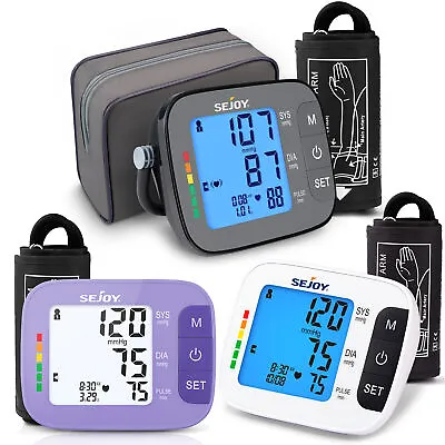 SEJOY Digital Automatic Blood Pressure Monitor Upper Arm BP Heart Rate Machine • £15.95