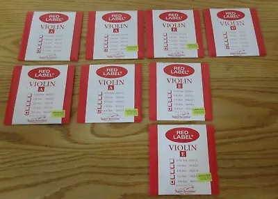 Lot Of 8 Red Label New Old Stock Violin Strings A E D 3/4 Size  • $25