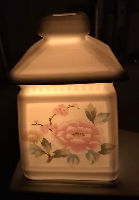 Vintage I.W. Rice Co. Porcelain Night Light Perfume Oil Burner Pink Flowers • $19