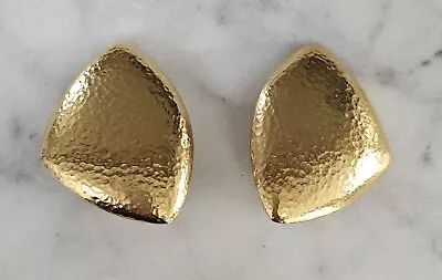 Vintage Monet Gold Tone Clip On Earrings • $12.50