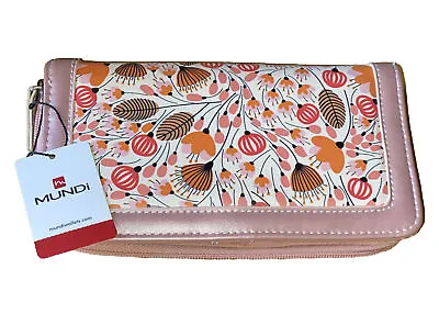 Mundi Large Zip Wallet Floral  Metallic Pink NWT B100 • $20.99