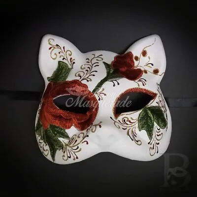 Gatto Cat Day Of The Dead Mask | Dia De Los Muertos Masquerade Mask M39469 • $16.96