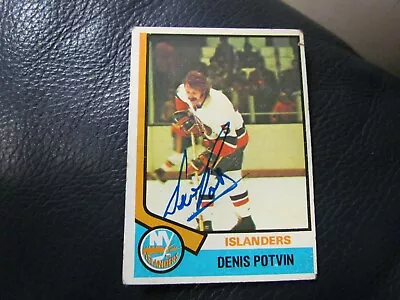 1974 1975  Topps Dennis Potvin Rookie Hockey Card JSA Auction Certified  • $125